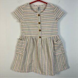 ❤️ Carter's Pastel Striped Button Dress 3T